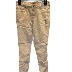 New Cat And Jack Girls Skinny Jeans Size 12 White Adjustable Waist Stretchy